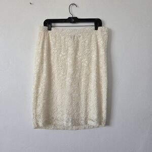 True Envy Cream Ivory Lace Midi Skirt Cottagecore Angel Formal Church Stretch XL